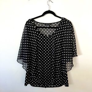 Black and white polka dot blouse